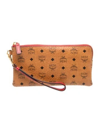Pre-owned Mcm Leather Clutch In Brown