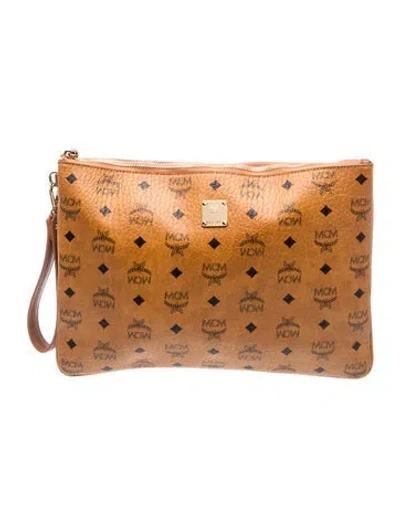 Pre-owned Mcm Leather Clutch In Brown