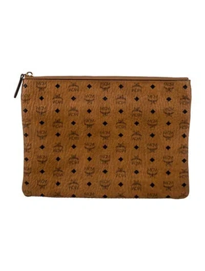 Pre-owned Mcm Leather Clutch In Brown