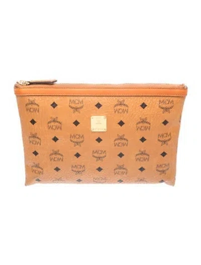Pre-owned Mcm Leather Clutch In Brown