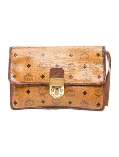 Pre-owned Mcm Leather Clutch In Brown