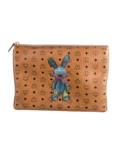 Pre-owned Mcm Leather Clutch In Brown