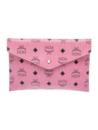 Pre-owned Mcm Leather Clutch In Pink