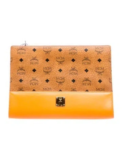 Pre-owned Mcm Leather Clutch W/ Tags In Brown