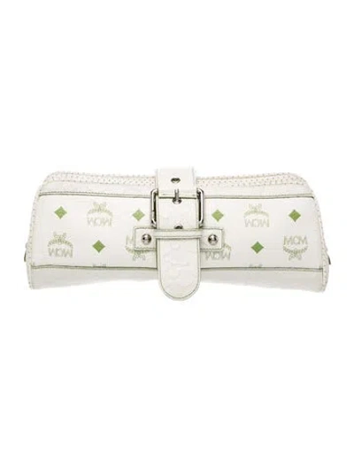 Pre-owned Mcm Leather Clutch In White