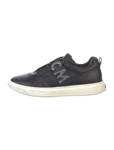 Pre-owned Mcm Leather Colorblock Pattern Sneakers In Black
