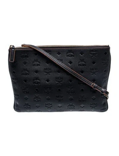 Pre-owned Mcm Leather Crossbody Bag In Black