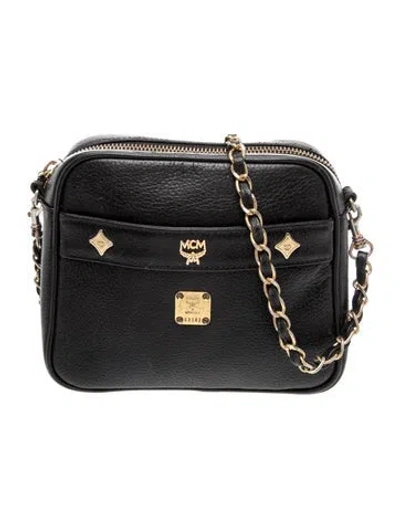 Pre-owned Mcm Leather Crossbody Bag In Black