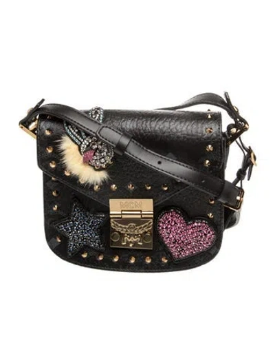 Pre-owned Mcm Leather Crossbody Bag In Black