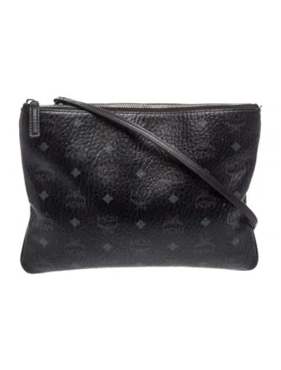 Pre-owned Mcm Leather Crossbody Bag In Black