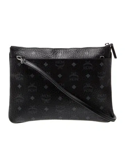 Pre-owned Mcm Leather Crossbody Bag In Black