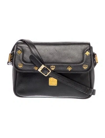 Pre-owned Mcm Leather Crossbody Bag In Black