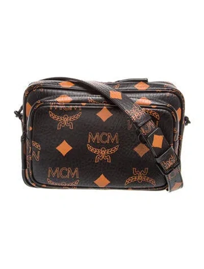 Pre-owned Mcm Leather Crossbody Bag In Black