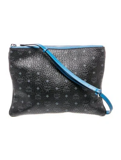 Pre-owned Mcm Leather Crossbody Bag In Black