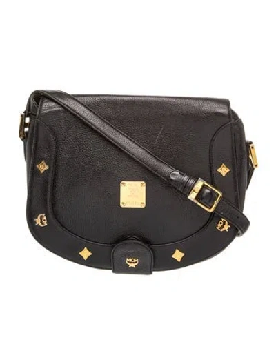 Pre-owned Mcm Leather Crossbody Bag In Black