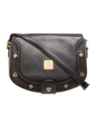 Pre-owned Mcm Leather Crossbody Bag In Black