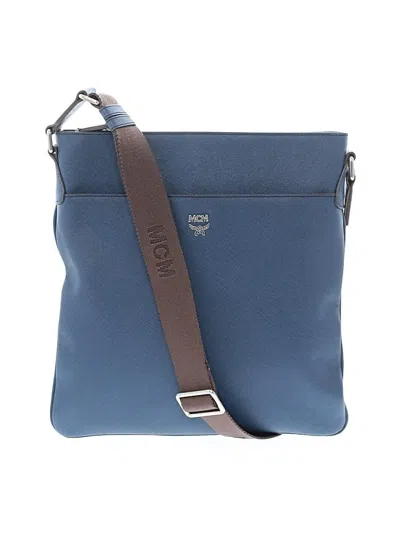 Pre-owned Mcm Leather Crossbody Bag In Blue