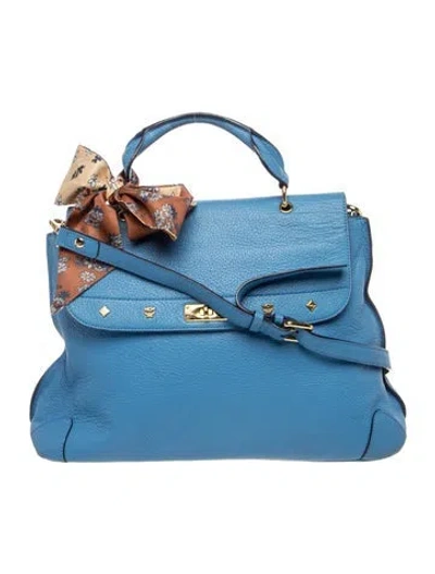 Pre-owned Mcm Leather Crossbody Bag In Blue