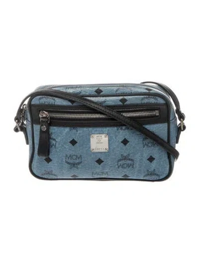 Pre-owned Mcm Leather Crossbody Bag In Blue
