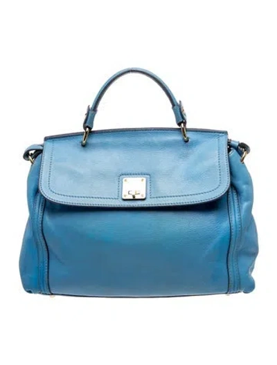 Pre-owned Mcm Leather Crossbody Bag In Blue