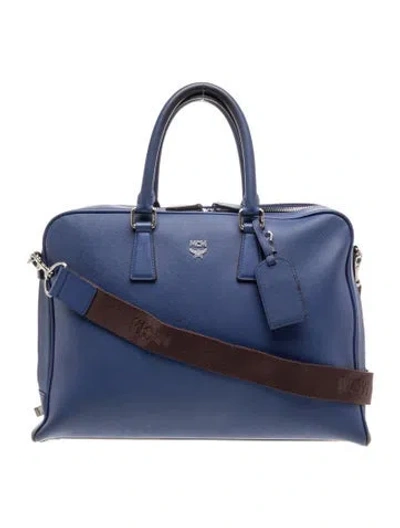 Pre-owned Mcm Leather Crossbody Bag In Blue