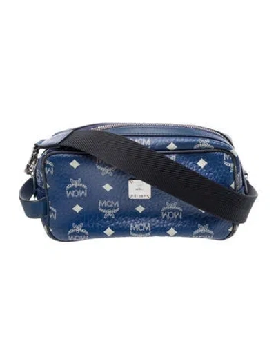 Pre-owned Mcm Leather Crossbody Bag In Blue