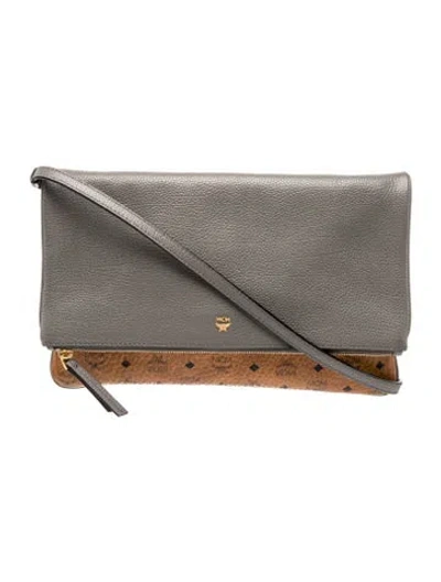 Pre-owned Mcm Leather Crossbody Bag In Grey