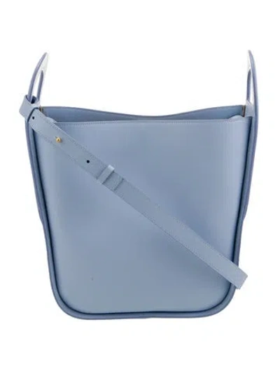 Pre-owned Mcm Leather Crossbody Bag Large In Blue