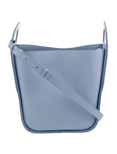 Pre-owned Mcm Leather Crossbody Bag Large In Blue