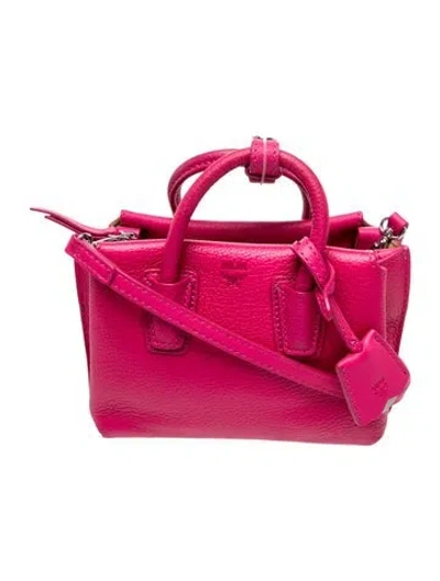 Pre-owned Mcm Leather Crossbody Bag Mini In Pink