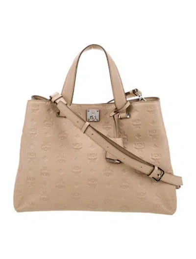 Pre-owned Mcm Leather Crossbody Bag In Neutral