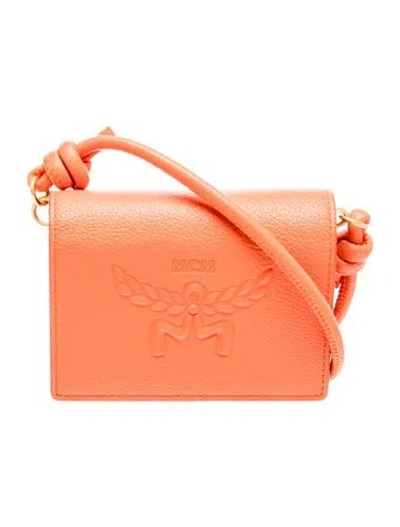 Pre-owned Mcm Leather Crossbody Bag In Orange