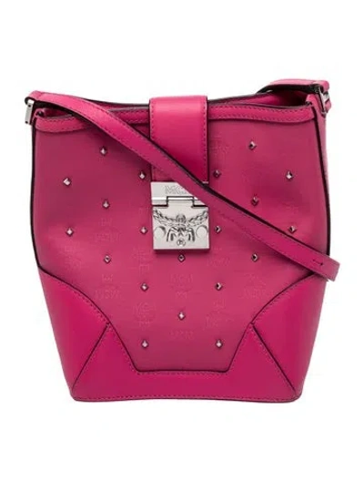 Pre-owned Mcm Leather Crossbody Bag In Pink