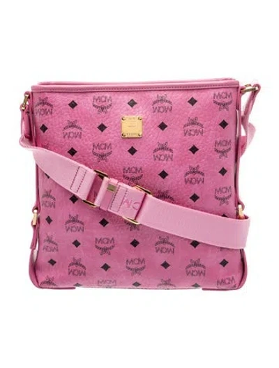 Pre-owned Mcm Leather Crossbody Bag In Pink