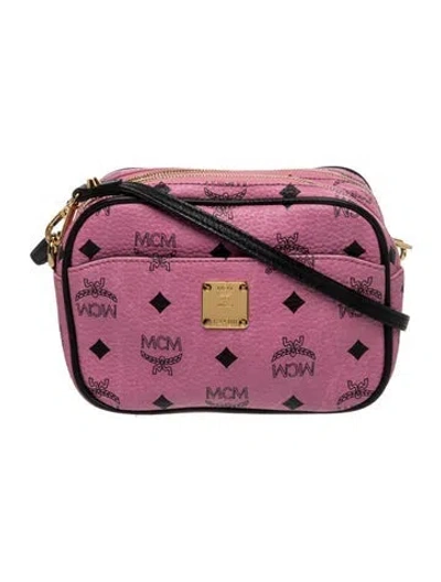 Pre-owned Mcm Leather Crossbody Bag In Pink