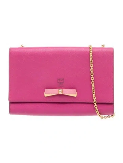 Pre-owned Mcm Leather Crossbody Bag In Pink