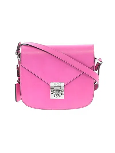 Pre-owned Mcm Leather Crossbody Bag In Pink