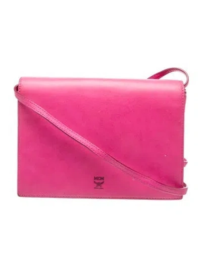 Pre-owned Mcm Leather Crossbody Bag In Pink