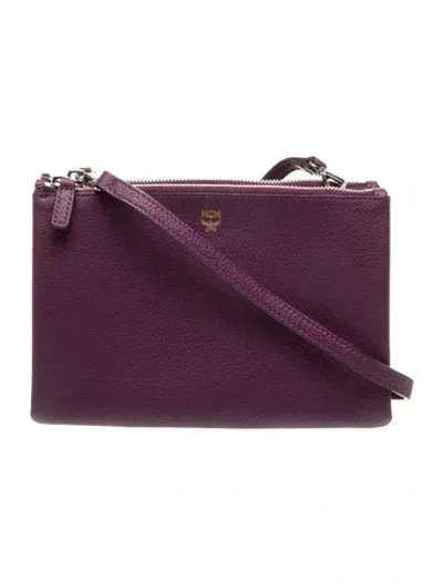 Pre-owned Mcm Leather Crossbody Bag In Purple