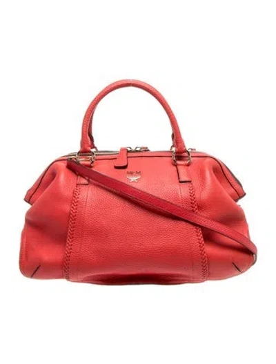 Pre-owned Mcm Leather Crossbody Bag In Red