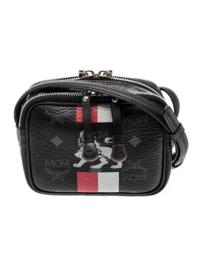 Pre-owned Mcm Leather Crossbody Bag Vintage In Black