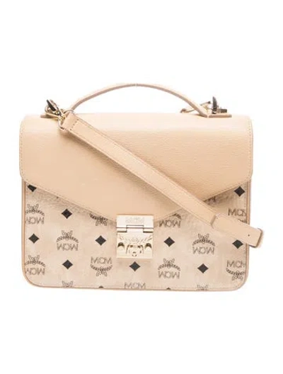 Pre-owned Mcm Leather Crossbody Bag Vintage In Neutral