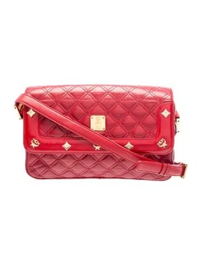 Pre-owned Mcm Leather Crossbody Bag Vintage In Red