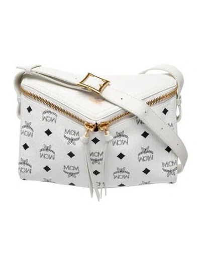 Pre-owned Mcm Leather Crossbody Bag W/ Tags In White