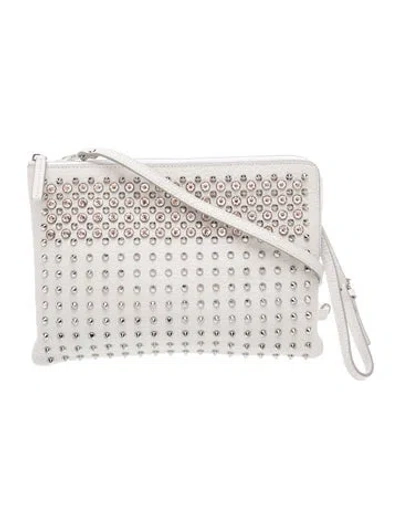 Pre-owned Mcm Leather Crossbody Bag In White