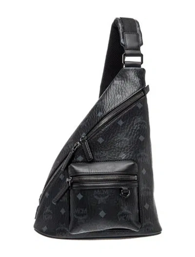 Pre-owned Mcm Leather Crossbody Bag In White