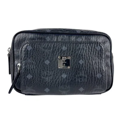 Pre-owned Mcm Leather Fanny Pack Sling Bag () In Black