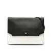 Mcm Leather Flat Shoulder Bag Black White In Black