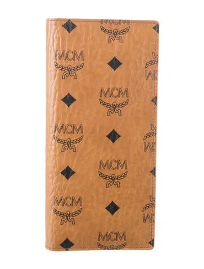 Pre-owned Mcm Leather Graphic Print Continental Wallet In Brown
