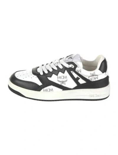 Pre-owned Mcm Leather Graphic Print Sneakers W/ Tags In Multi